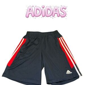 Adidas Kids Navy Shorts with Red and White Stripes